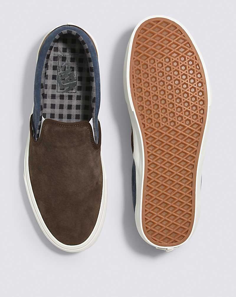 Vans Classic Slip-On Pig Mocka Skor Herr Bruna Marinblå | Sverige BOLF70834