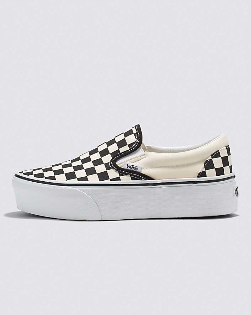 Vans Classic Slip-On Stackform Skor Dam Svarta Vita | Sverige NMBQ83027