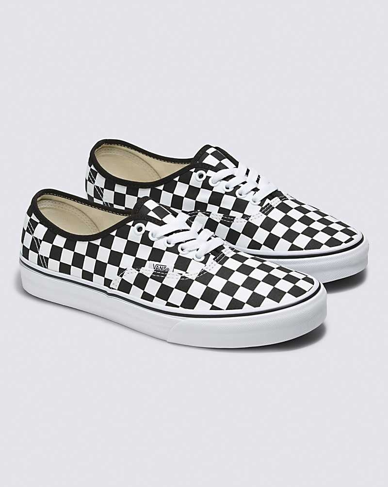 Vans Customs Checkerboard Authentic Breda Skor Herr Svarta Vita | Sverige BRCT14206