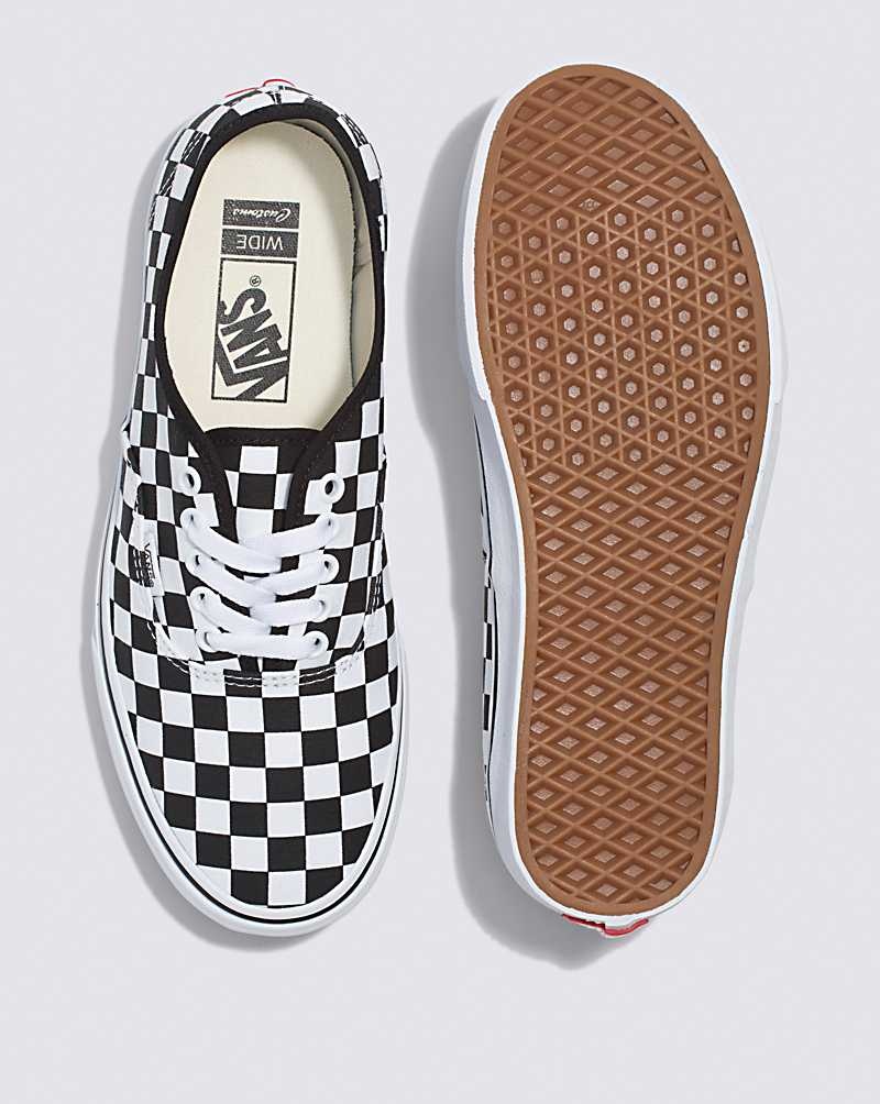 Vans Customs Checkerboard Authentic Breda Skor Herr Svarta Vita | Sverige BRCT14206