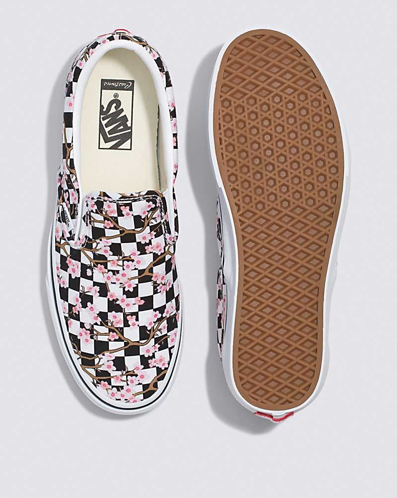 Vans Customs Cherry Blossom Checkerboard Slip-On Skor Herr Olika Färger | Sverige SYFG09547