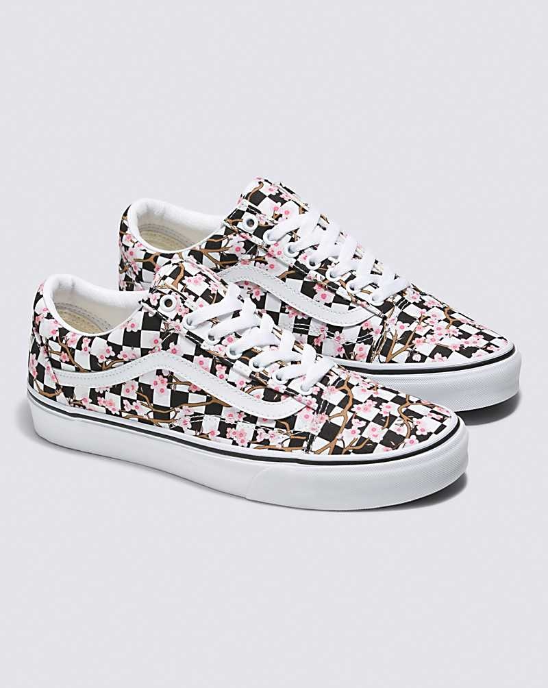 Vans Customs Cherry Blossom Checkerboard Old Skool Skor Herr Olika Färger | Sverige BVGS28564