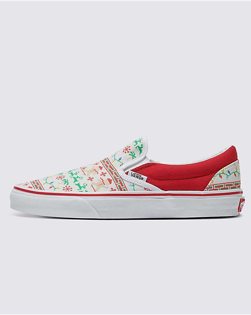 Vans Customs Christmas Tröja Slip-On Skor Herr Vita | Sverige XAUY08246