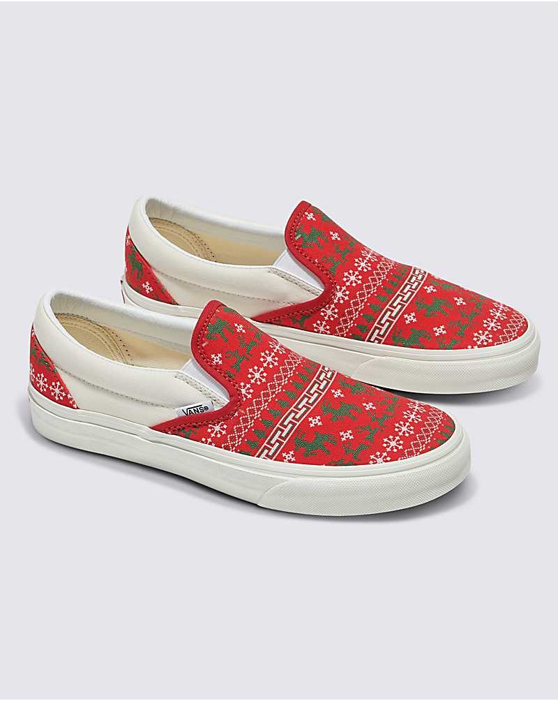 Vans Customs Christmas Tröja Slip-On Skor Herr Röda | Sverige SBAZ36294