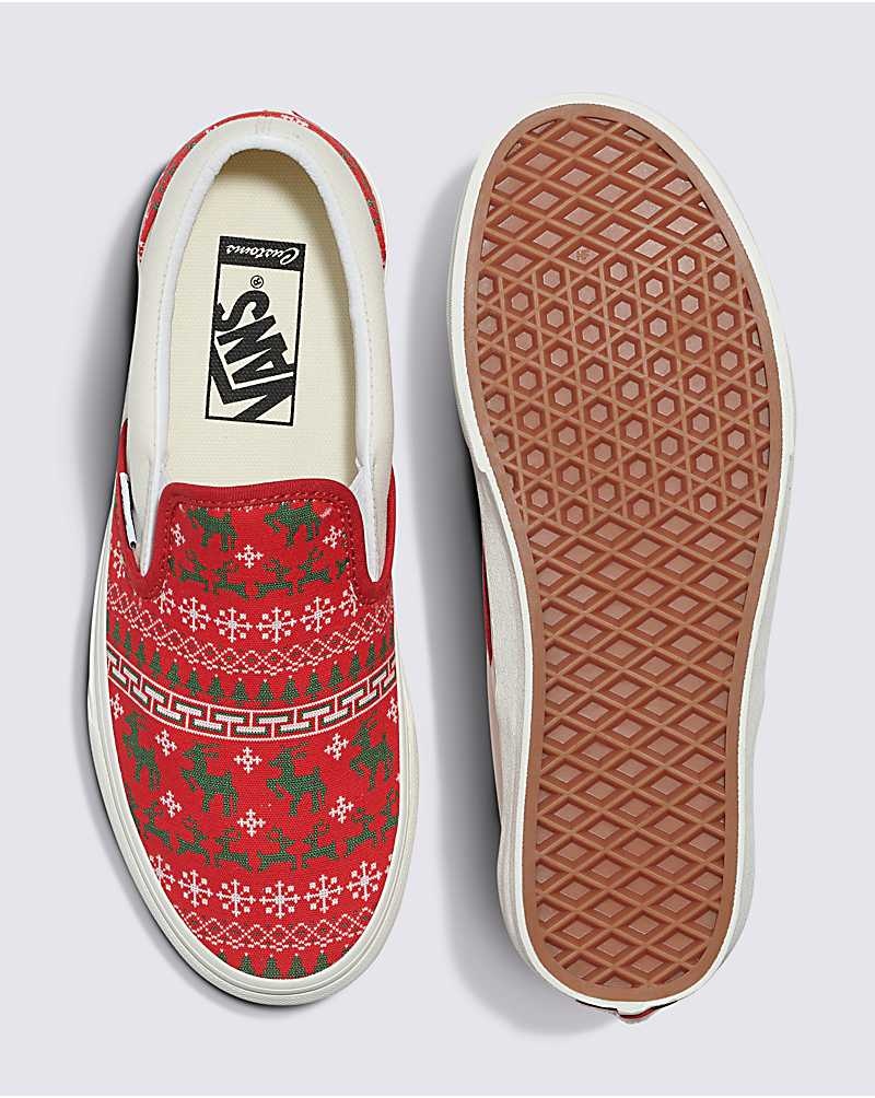 Vans Customs Christmas Tröja Slip-On Skor Herr Röda | Sverige SBAZ36294