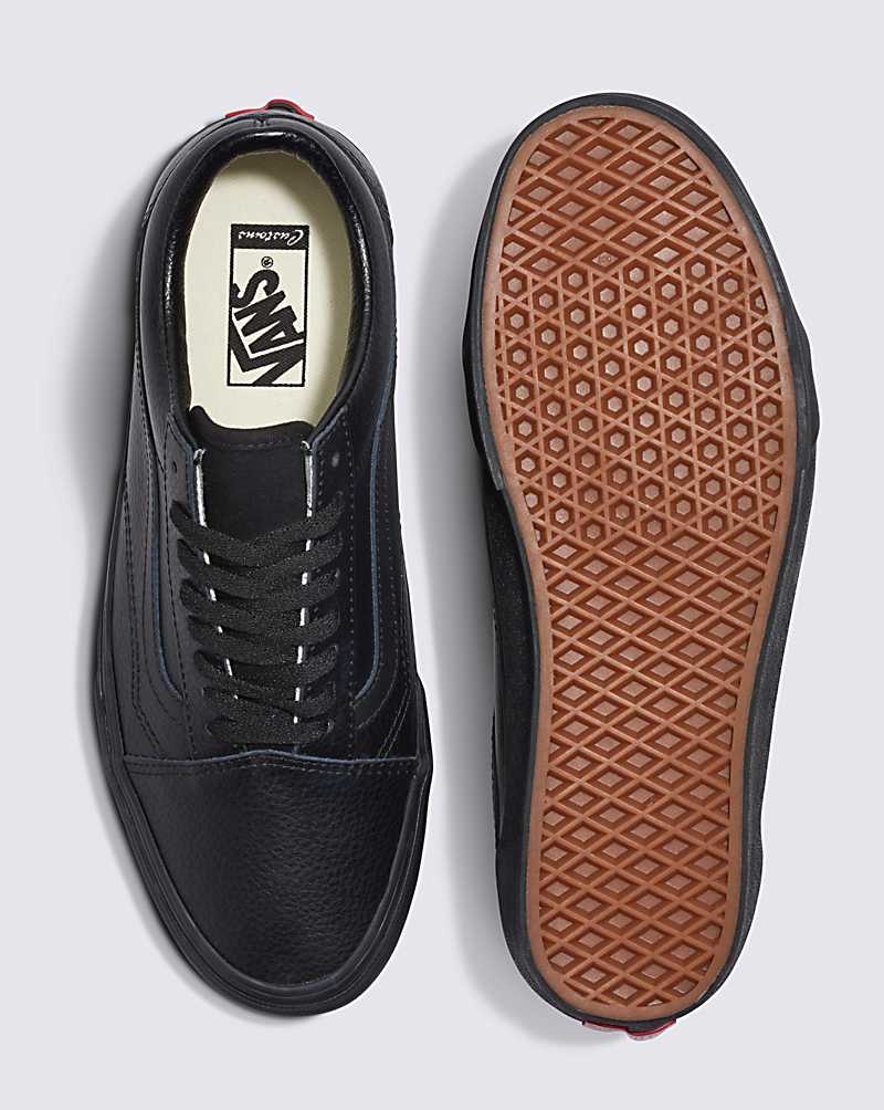 Vans Customs Elevated Läder Old Skool Skor Herr Svarta | Sverige ARQH01785