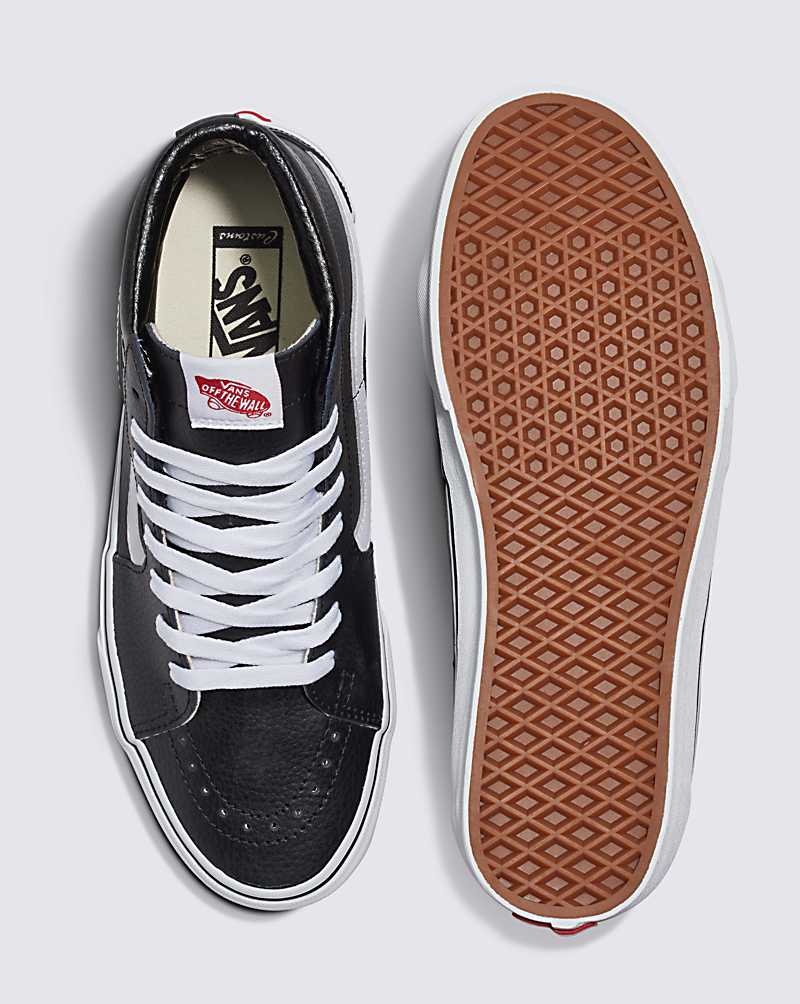 Vans Customs Elevated Läder Sk8-Hi Skor Herr Svarta | Sverige KFAS83196