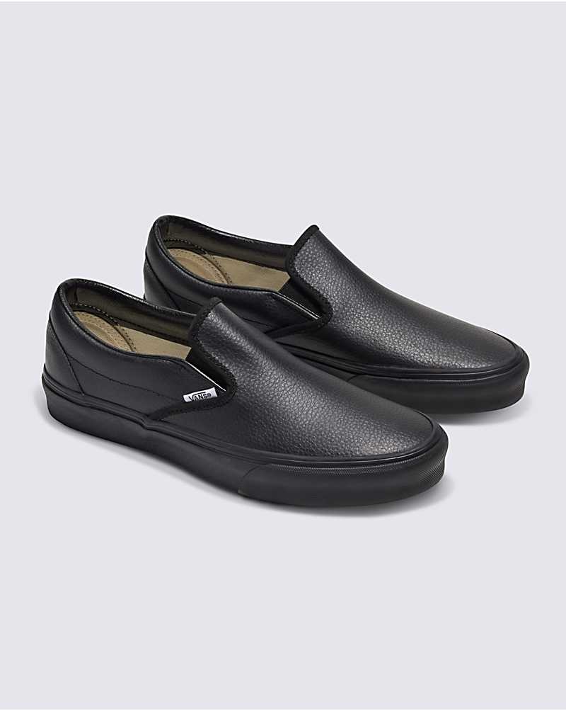 Vans Customs Elevated Läder Slip-On Skor Herr Svarta | Sverige WGKX61295