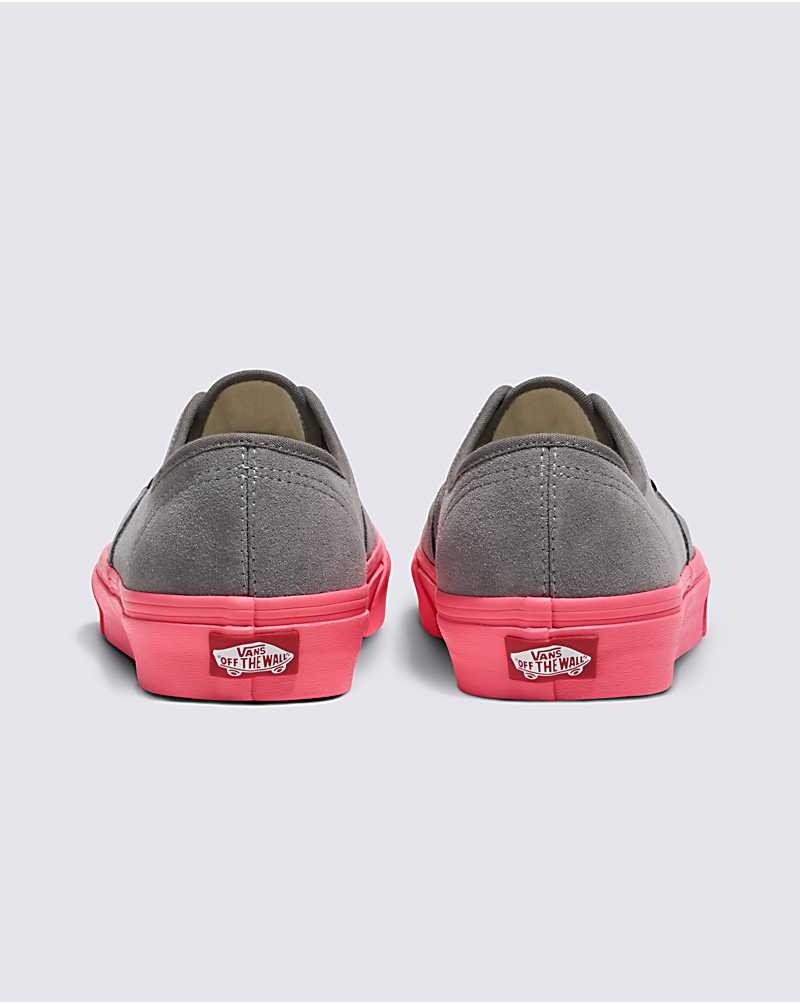 Vans Customs Elevated Mocka Neon Pink Sole Authentic Skor Herr Grå | Sverige QHKL63129