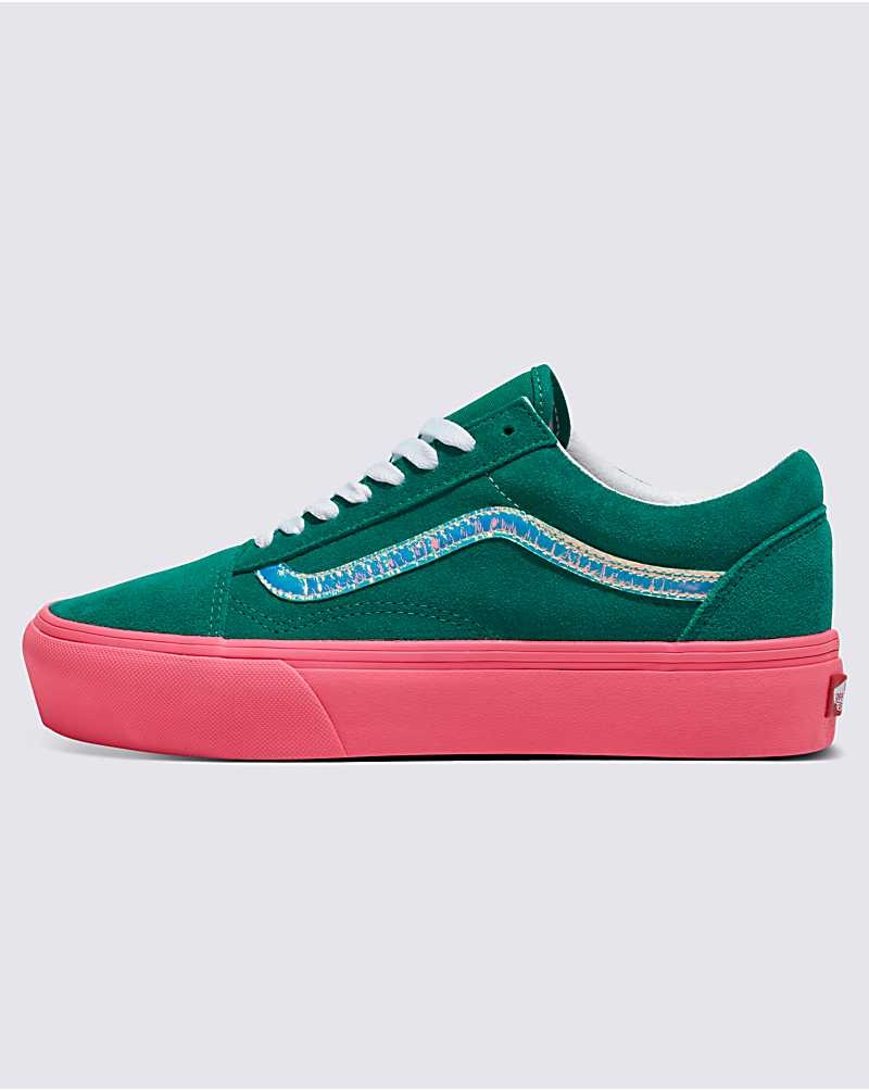 Vans Customs Elevated Ultramarin Mocka Platform Old Skool Skor Herr Gröna | Sverige GAIN49871