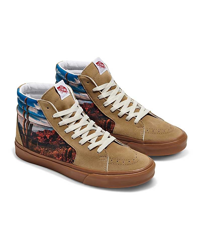 Vans Customs Image Library Desert Sk8-Hi Skor Herr Bruna | Sverige JRHB17345