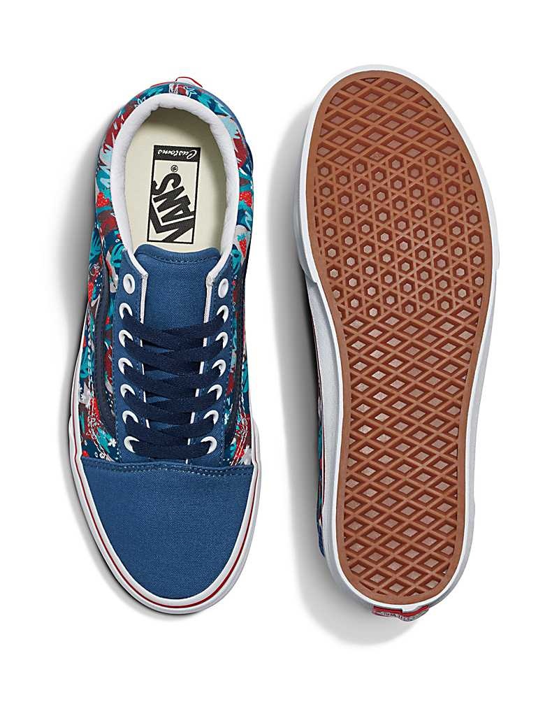 Vans Customs Image Library Strawberry Field Old Skool Skor Herr Blå | Sverige NYXT37564