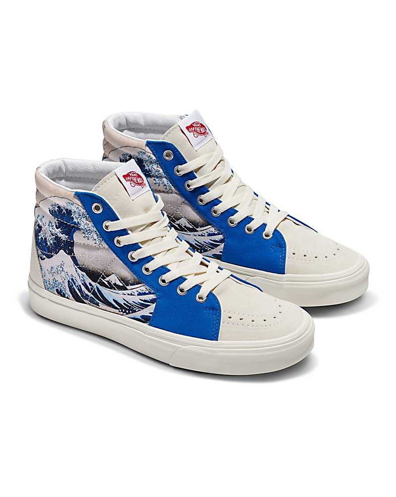 Vans Customs Image Library Wave Sk8-Hi Skor Herr Blå Vita | Sverige PCTV14708