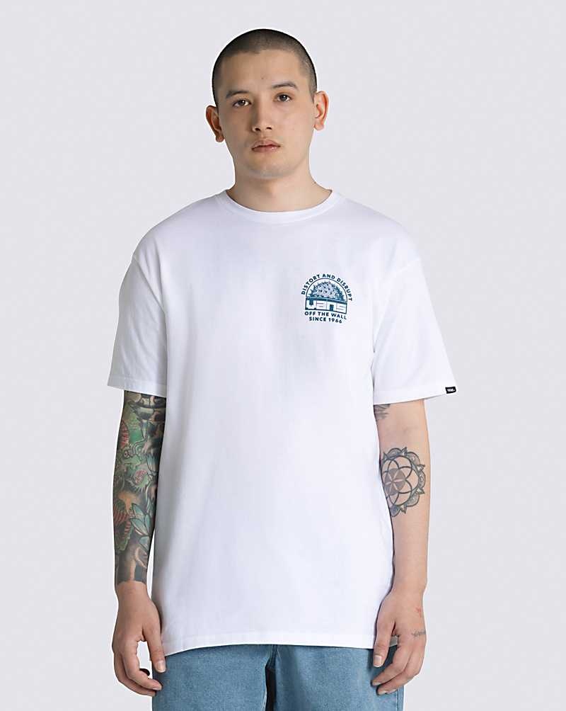 Vans Distort And Disrupt Vans T-Shirt Herr Vita | Sverige PESH30679