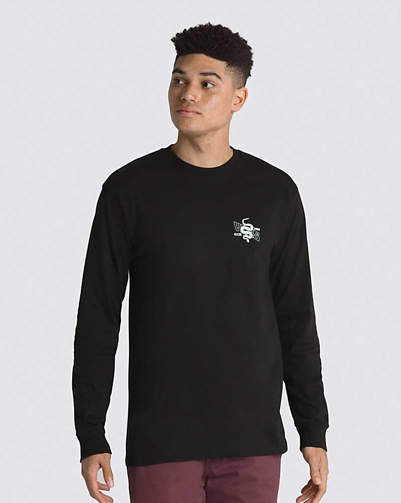 Vans Distorted Snake Long Sleeve T-Shirt Herr Svarta | Sverige RTKJ15783