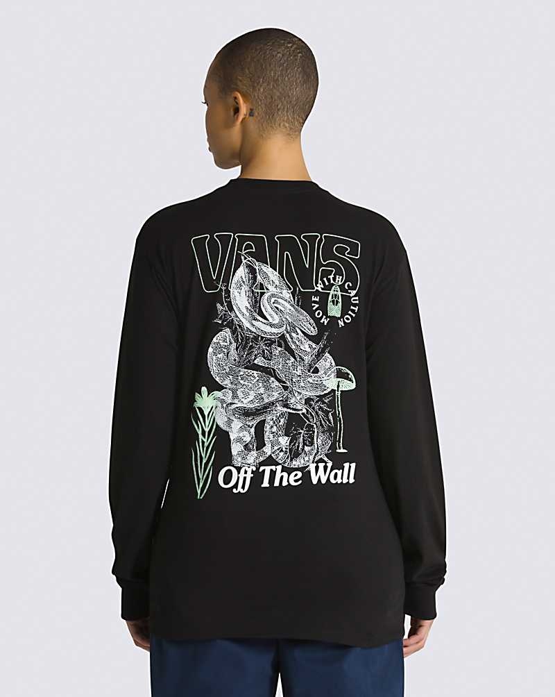 Vans Distorted Snake Long Sleeve T-Shirt Herr Svarta | Sverige RTKJ15783