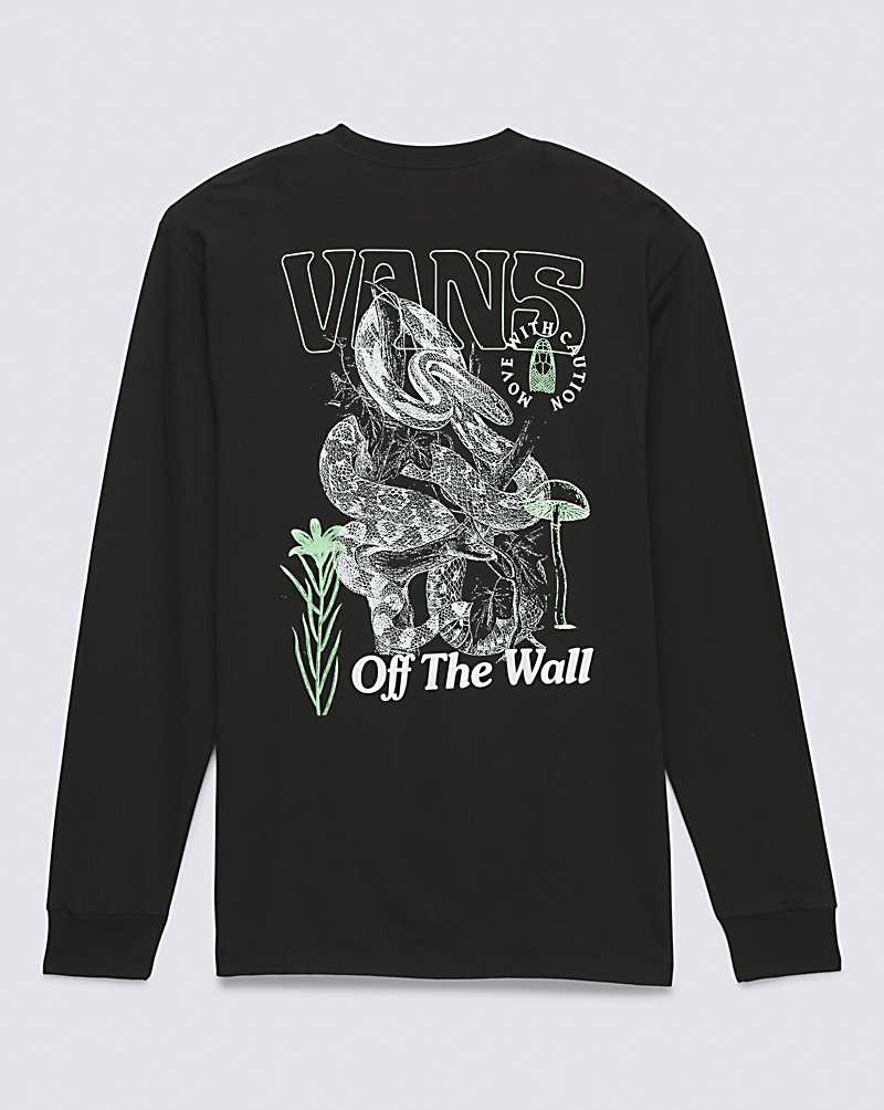 Vans Distorted Snake Long Sleeve T-Shirt Herr Svarta | Sverige RTKJ15783