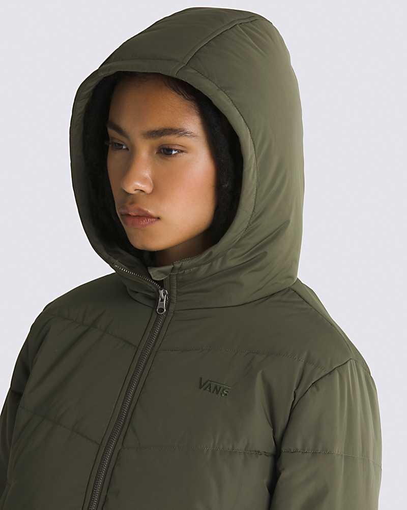 Vans Foundry Crop Puff Hooded MTE-1 Jacka Dam Olivgröna | Sverige AHMY08259