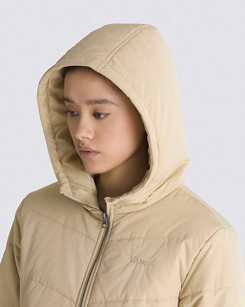 Vans Foundry Crop Puff Hooded MTE-1 Jacka Dam Beige | Sverige VRWN53716