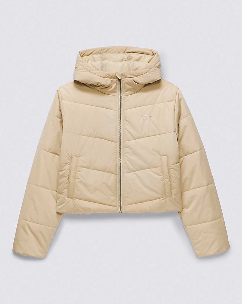 Vans Foundry Crop Puff Hooded MTE-1 Jacka Dam Beige | Sverige VRWN53716