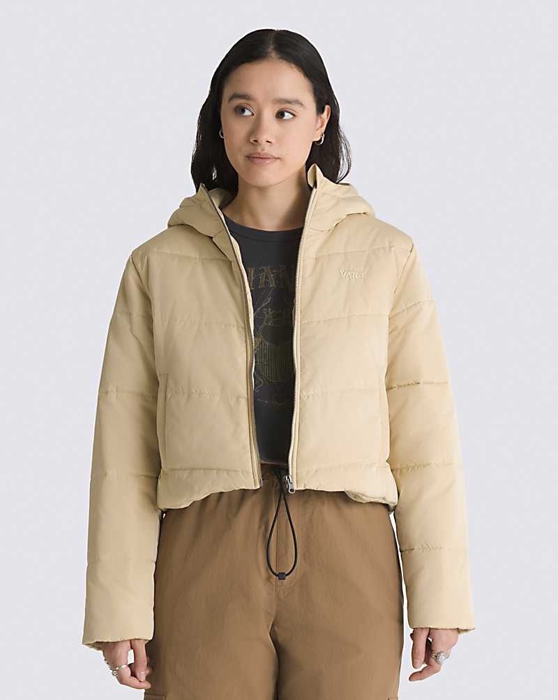 Vans Foundry Crop Puff Hooded MTE-1 Jacka Dam Beige | Sverige VRWN53716