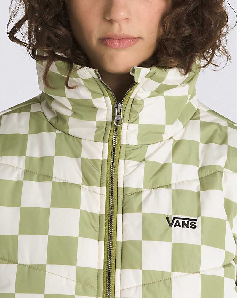 Vans Foundry Print Puffer MTE-1 Jacka Dam Gröna Vita | Sverige ABDQ70239