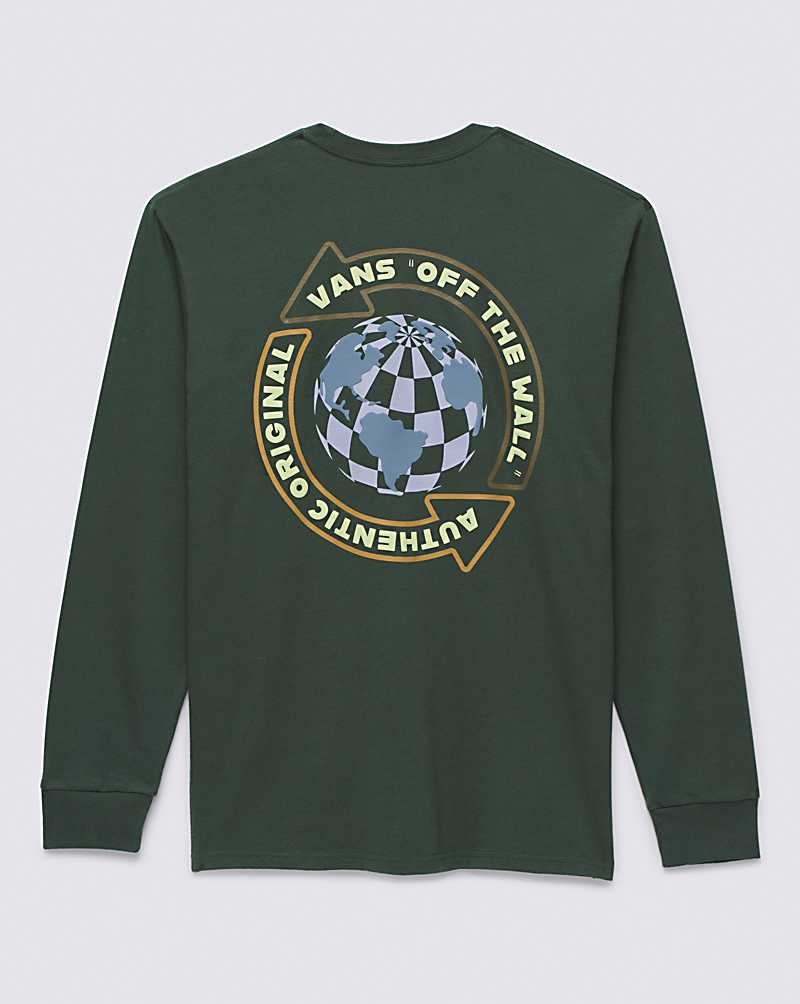 Vans Globe Circle Long Sleeve T-Shirt Herr Gröna | Sverige ZKQB21903