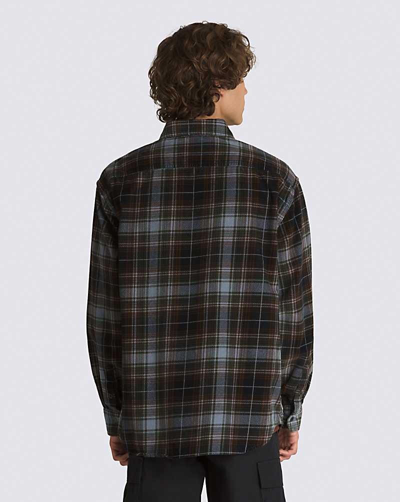 Vans Mayhill Long Sleeve Buttondown Skjorta Herr Svarta Blå | Sverige QUTZ72145