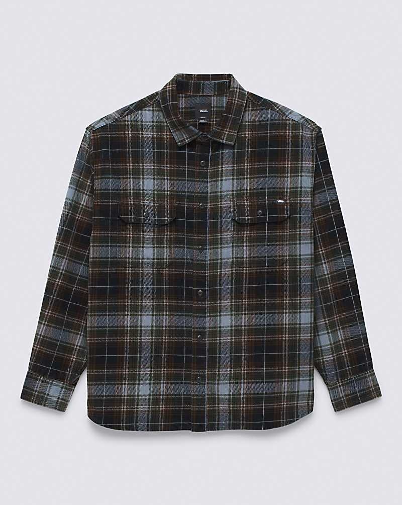 Vans Mayhill Long Sleeve Buttondown Skjorta Herr Svarta Blå | Sverige QUTZ72145