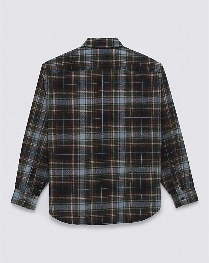 Vans Mayhill Long Sleeve Buttondown Skjorta Herr Svarta Blå | Sverige QUTZ72145