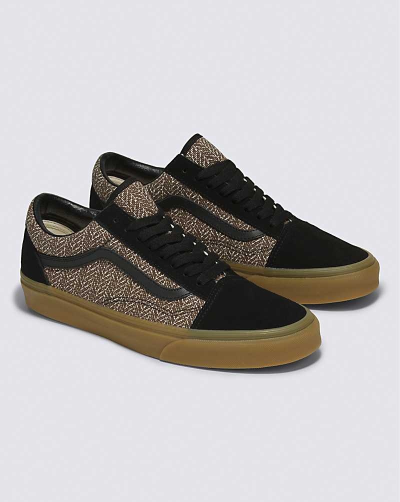 Vans Old Skool Herringbone Skor Dam Svarta Bruna | Sverige GSMH31206