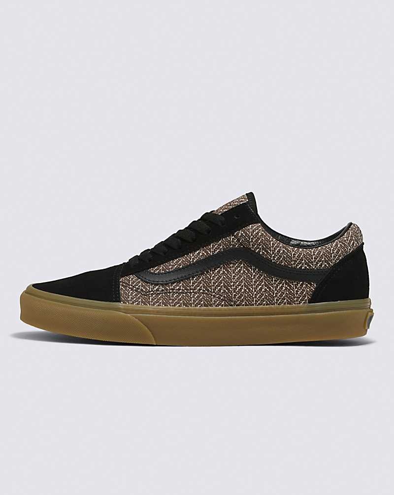 Vans Old Skool Herringbone Skor Dam Svarta Bruna | Sverige GSMH31206