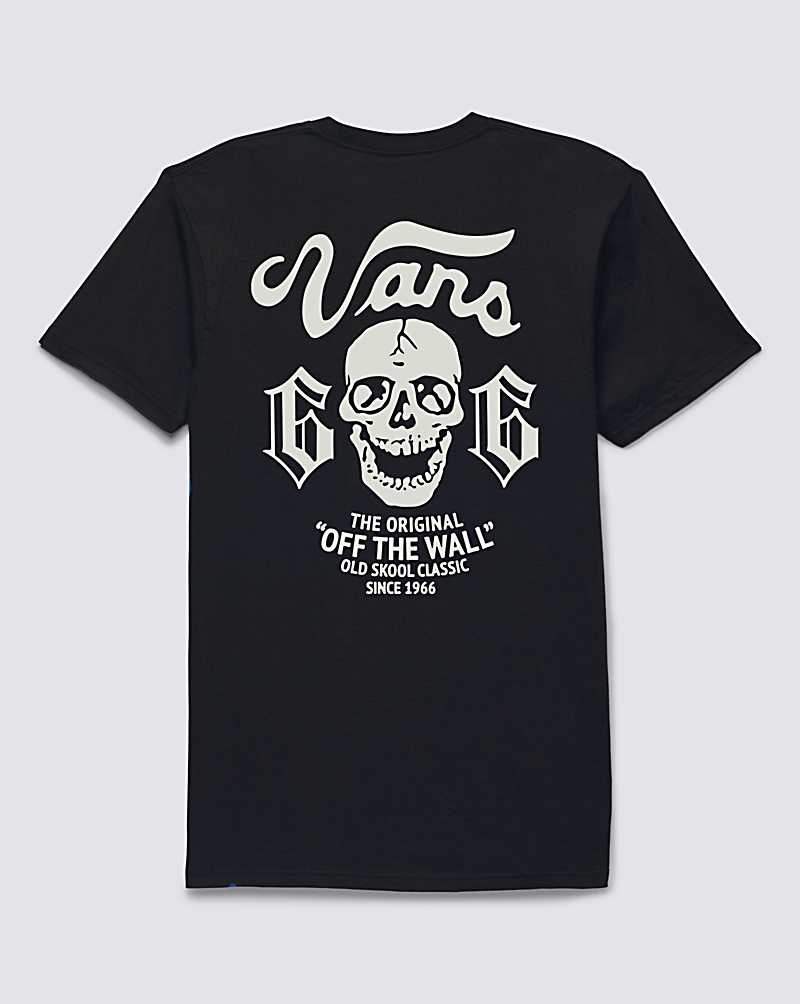 Vans Old Skool Skull T-Shirt Herr Svarta | Sverige SKMD40375