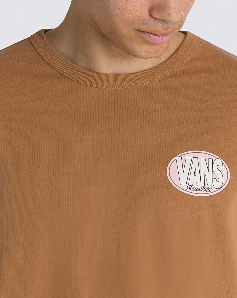 Vans Oval Logo T-Shirt Herr Bruna | Sverige PQOL42395