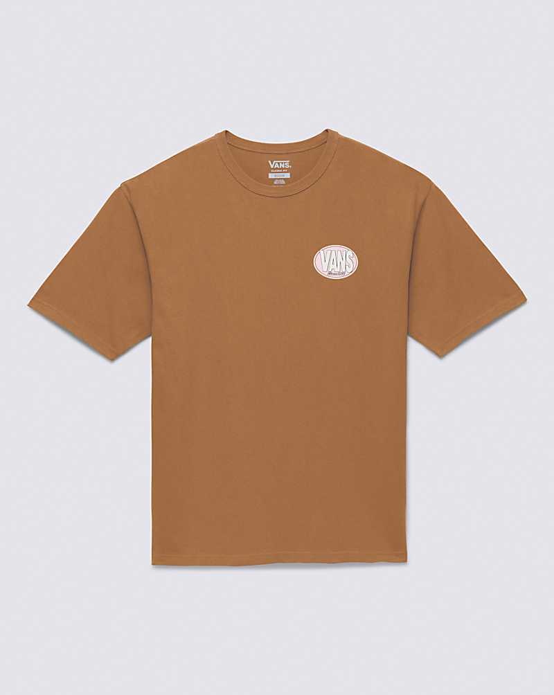 Vans Oval Logo T-Shirt Herr Bruna | Sverige PQOL42395