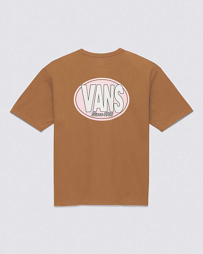 Vans Oval Logo T-Shirt Herr Bruna | Sverige PQOL42395