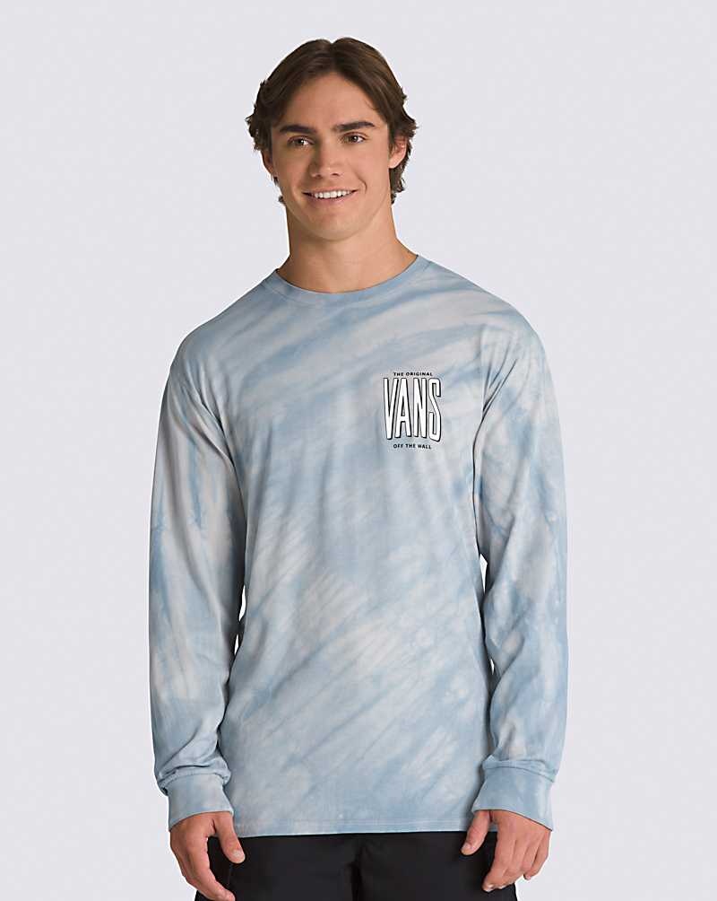 Vans Peaked Tie Dye Long Sleeve T-Shirt Herr Blå | Sverige SHIT17462