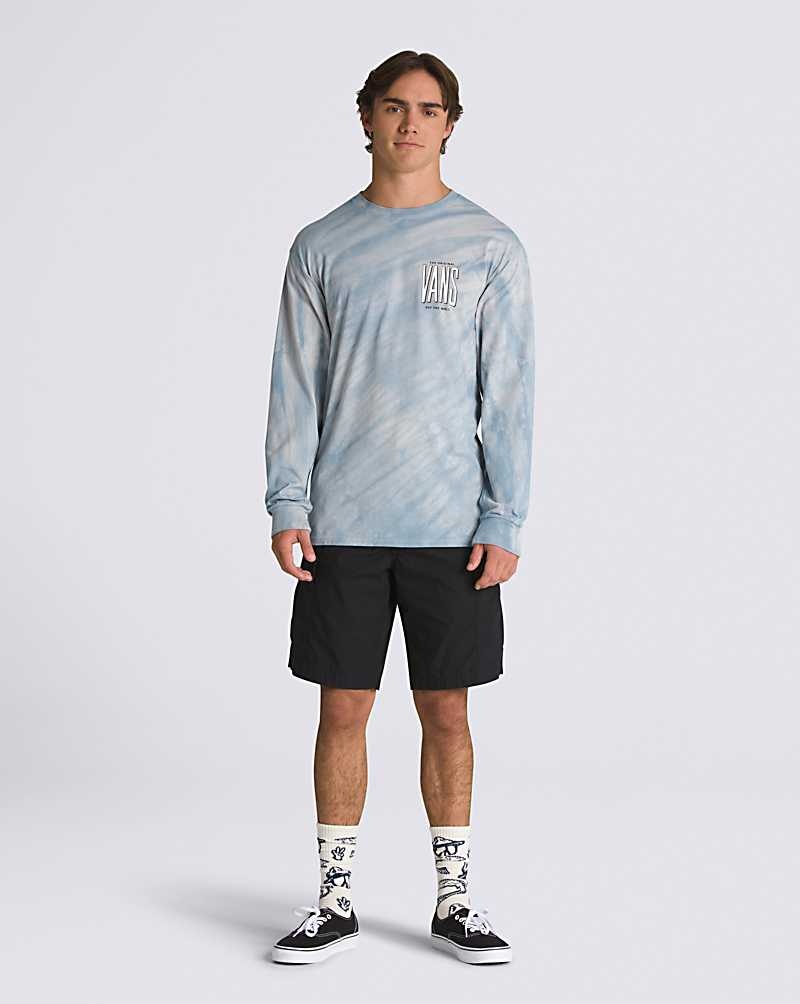 Vans Peaked Tie Dye Long Sleeve T-Shirt Herr Blå | Sverige SHIT17462