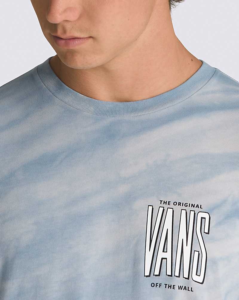 Vans Peaked Tie Dye Long Sleeve T-Shirt Herr Blå | Sverige SHIT17462