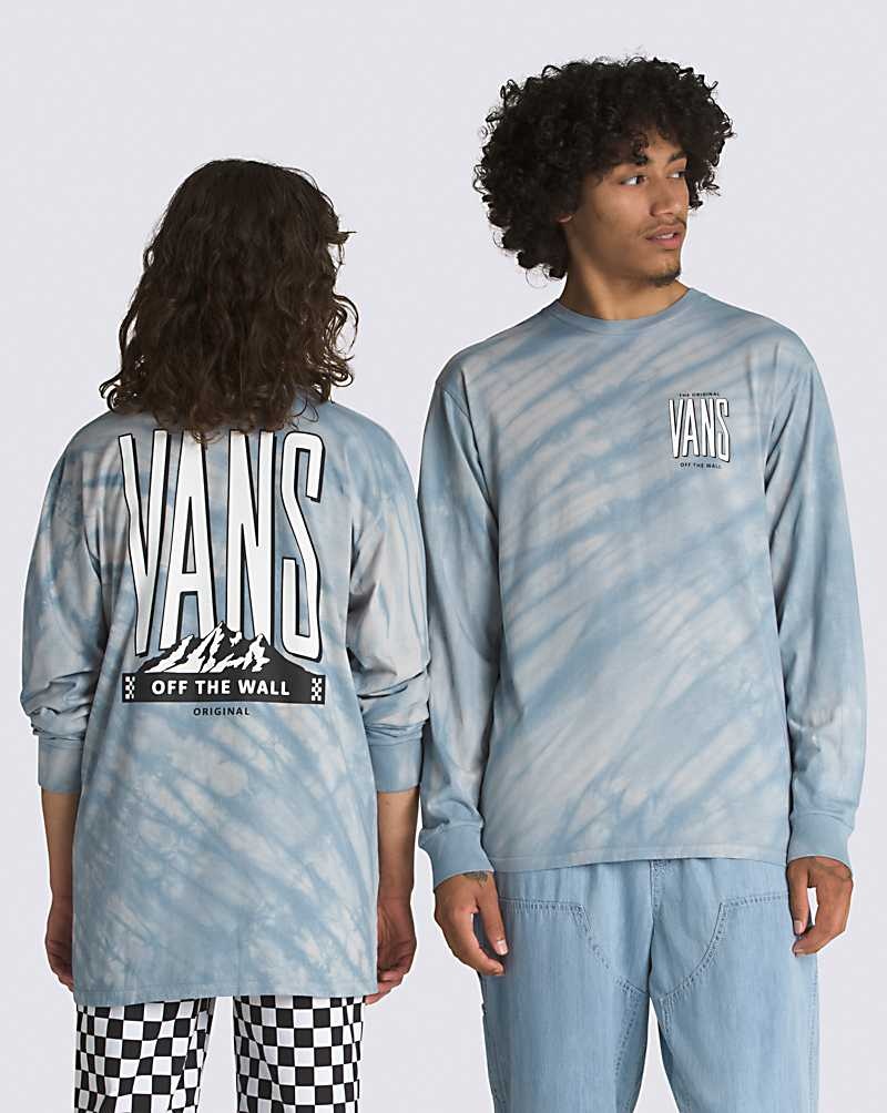 Vans Peaked Tie Dye Long Sleeve T-Shirt Herr Blå | Sverige SHIT17462