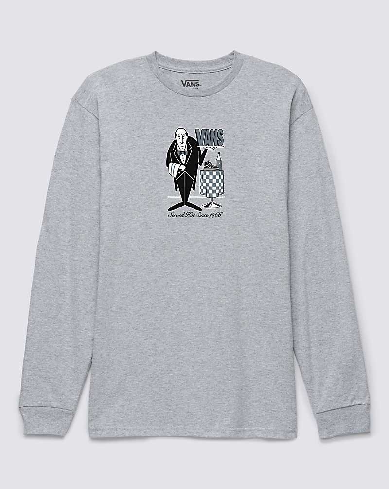 Vans Served Hot Long Sleeve T-Shirt Herr Grå | Sverige EYIV47231