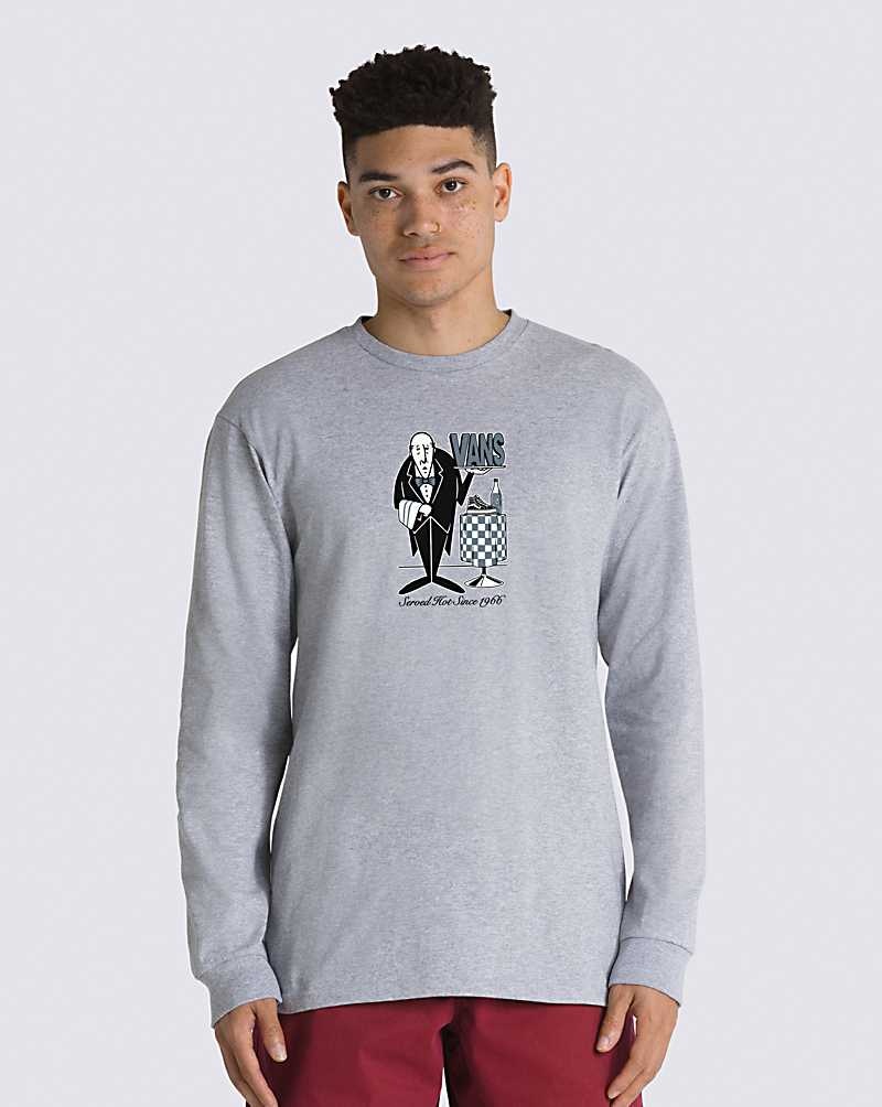 Vans Served Hot Long Sleeve T-Shirt Herr Grå | Sverige EYIV47231