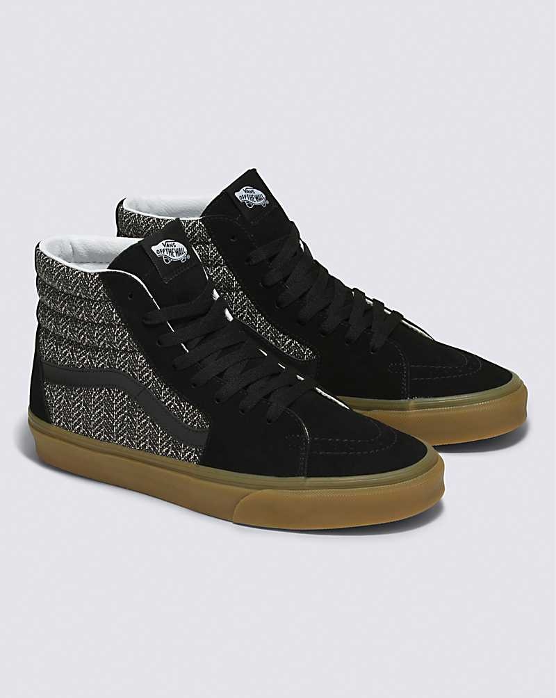 Vans Sk8-Hi Herringbone Skor Dam Svarta Bruna | Sverige HVSW50872