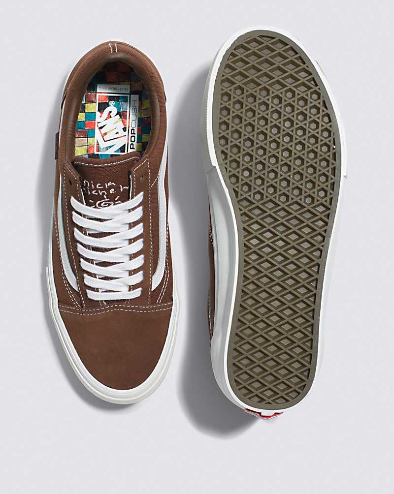 Vans Skate Old Skool X Nick Michel Skateskor Dam Bruna Vita | Sverige FWEB29308