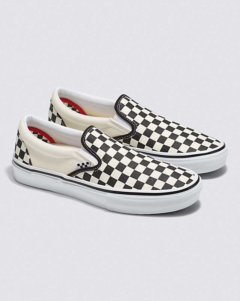 Vans Skate Slip-On Checkerboard Skateskor Herr Svarta Vita | Sverige PXGZ14856