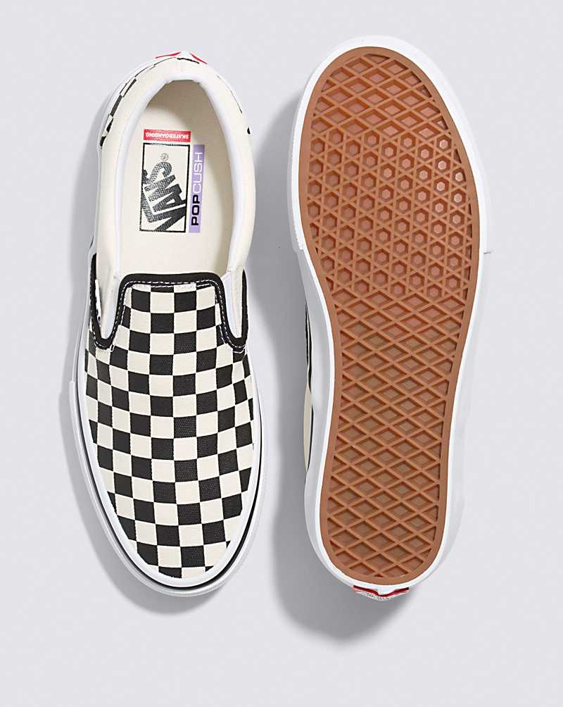 Vans Skate Slip-On Checkerboard Skateskor Herr Svarta Vita | Sverige PXGZ14856