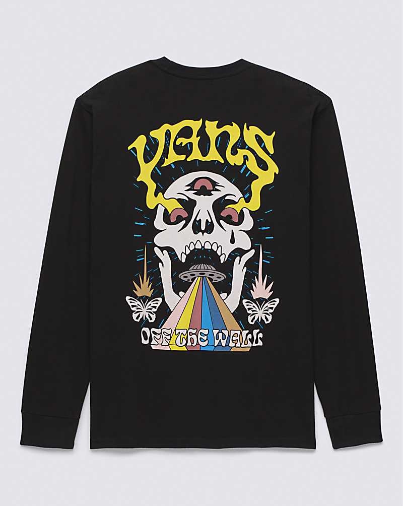 Vans Skull Saucer Long Sleeve T-Shirt Herr Svarta | Sverige JOIN48012