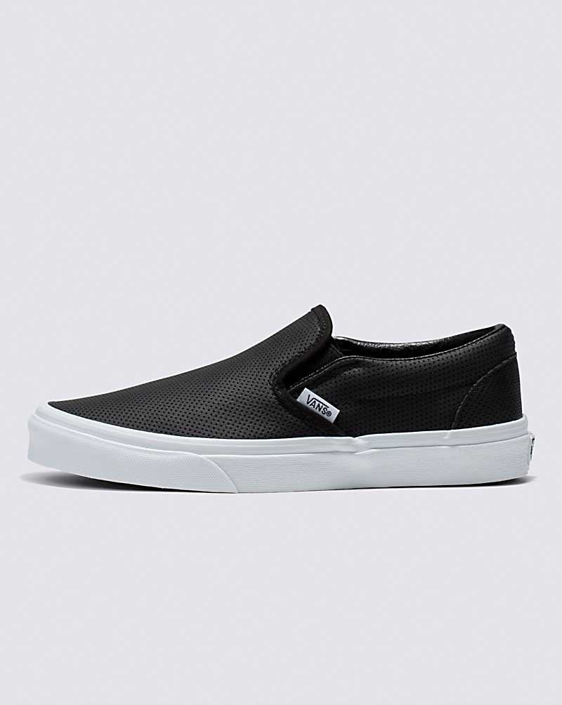 Vans Slip-On Perf Läder Skor Dam Svarta | Sverige TMVJ30792