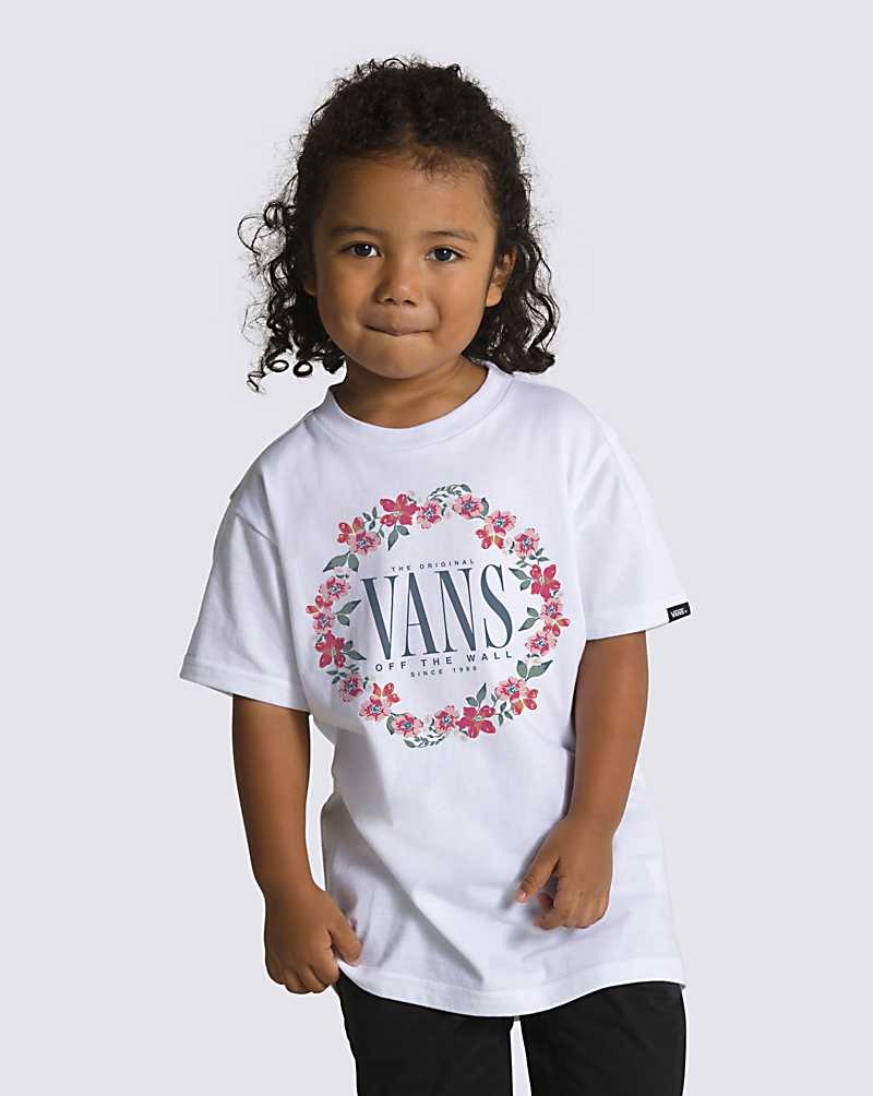 Vans Små Barn Laurel Floral T-Shirt Barn Vita | Sverige MBAX21836