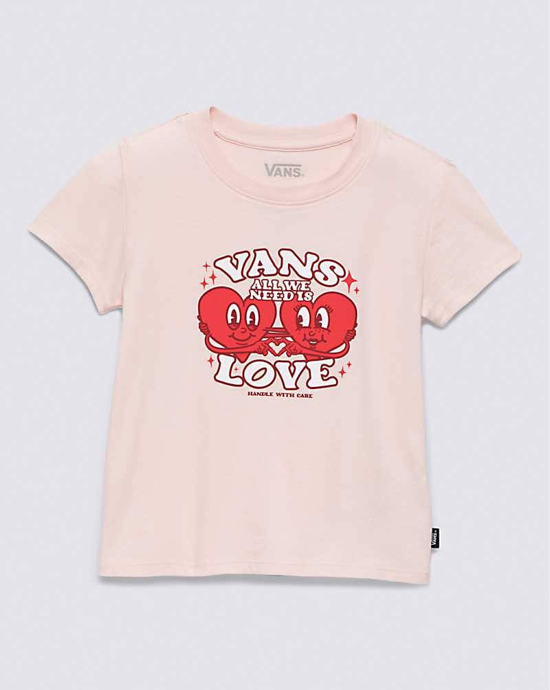 Vans Små Barn Love Heart Long Sleeve T-Shirt Barn Rosa | Sverige EWZG19463